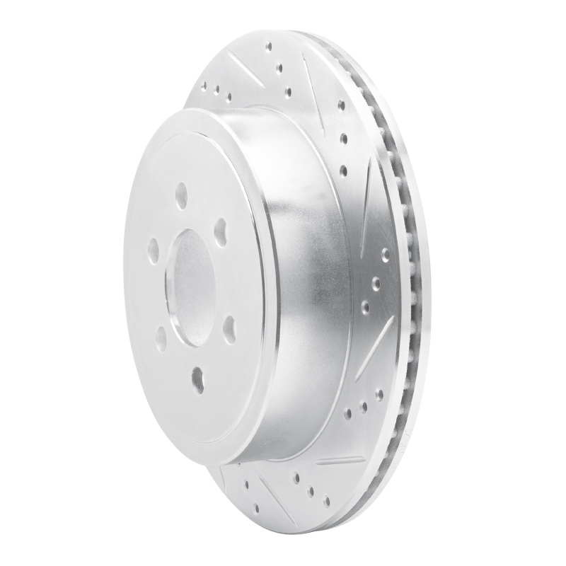Dodge Durango Brake Rotor (1) - Rear Right - R1 Concepts - Drilled & Slotted - Silver - 2003